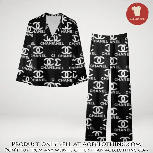 Trending luxury chanel satin pajama set pjs1041 aoe2604869